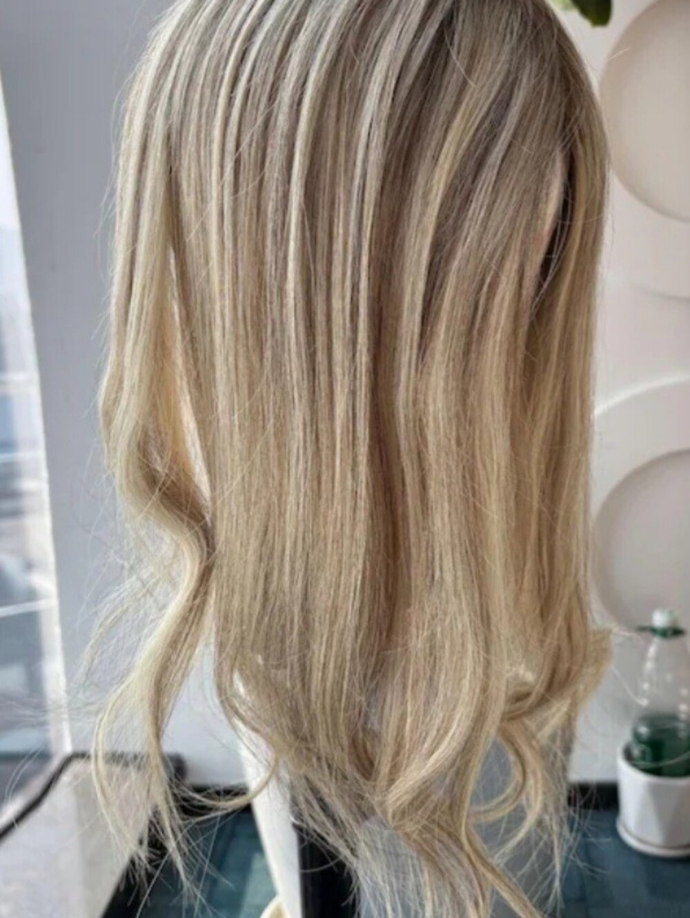 20 Inch Blonde/highlights Long Wavy Human Hair Topper Natural Blonde Worn Once